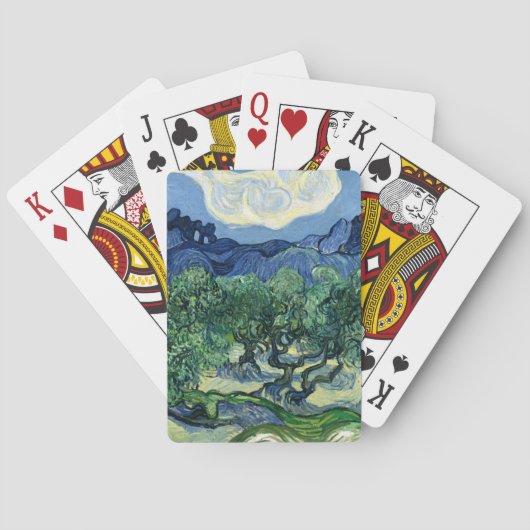 ファンゴッホザオリーブの木の風景絵画ズ トランプ (裏面)