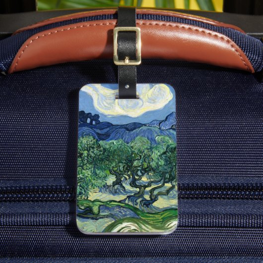 ファンゴッホザオリーブの木の風景絵画ズ ラゲッジタグ (正面インサイチュ2)