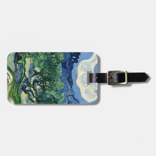 ファンゴッホザオリーブの木の風景絵画ズ ラゲッジタグ (正面横)