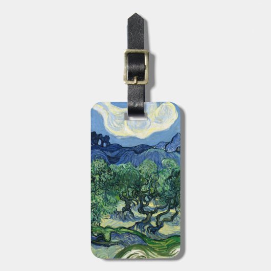 ファンゴッホザオリーブの木の風景絵画ズ ラゲッジタグ (正面縦)