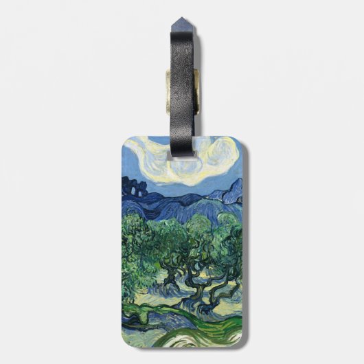 ファンゴッホザオリーブの木の風景絵画ズ ラゲッジタグ (裏面縦)