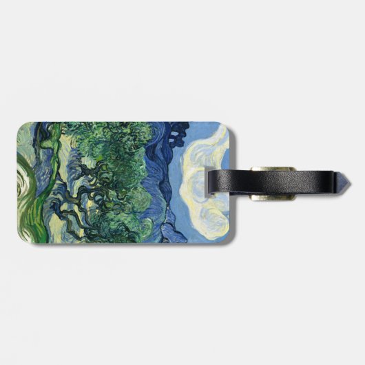 ファンゴッホザオリーブの木の風景絵画ズ ラゲッジタグ (裏面横)