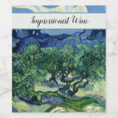 ファンゴッホザオリーブの木の風景絵画ズ ワインラベル (シングルラベル)