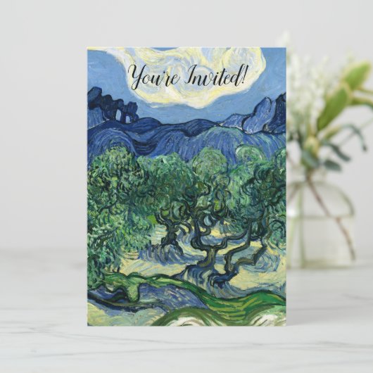 ファンゴッホザオリーブの木の風景絵画ズ 招待状 (スタンド正面)