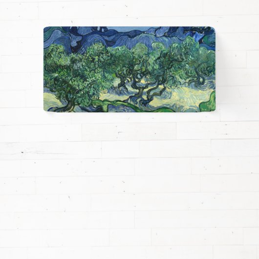 ファンゴッホザオリーブの木の風景絵画ズ 横断幕 (インサイチュ)