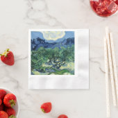 ファンゴッホザオリーブの木の風景絵画ズ 縁ありカクテルナプキン (インサイチュ)