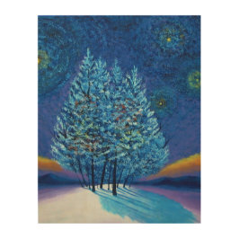 ファンゴッホスタイルクリスマス ウッドウォールアート