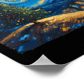 ファンゴッホスタイルザスターリーナイトクリスマスツリービル ポスター (角)