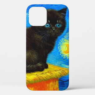 ファンゴッホスタイルスターリーナイトキャット iPhone 12ケース