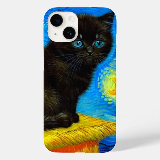 ファンゴッホスタイルスターリーナイトキャット Case-Mate iPhoneケース (裏面)