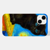 ファンゴッホスタイルスターリーナイトキャット Case-Mate iPhoneケース (裏面 (横))