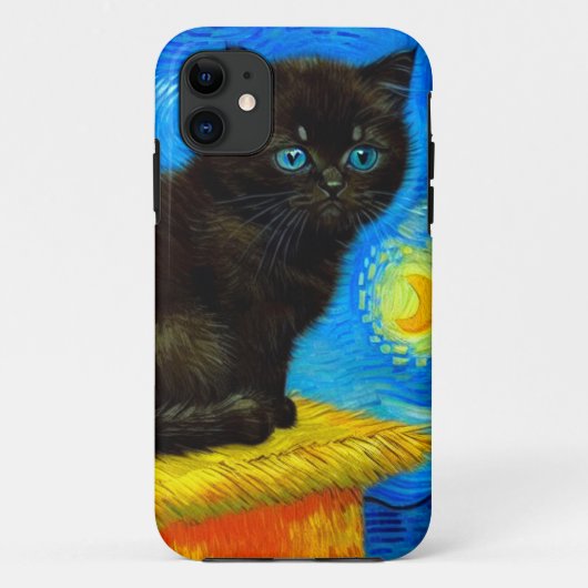 ファンゴッホスタイルスターリーナイトキャット Case-Mate iPhoneケース (裏面)