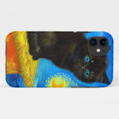 ファンゴッホスタイルスターリーナイトキャット Case-Mate iPhoneケース (裏面(横))