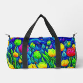 ファンゴッホスタイルチューリップ ダッフルバッグ (正面)