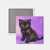 ファンゴッホスタイルパープルキャット マグネット (正面/裏面)