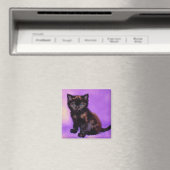 ファンゴッホスタイルパープルキャット マグネット (インサイチュ (食洗機))