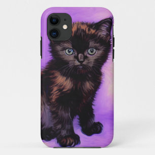 ファンゴッホスタイルパープルキャット iPhone 11 ケース