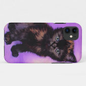 ファンゴッホスタイルパープルキャット Case-Mate iPhoneケース (裏面(横))
