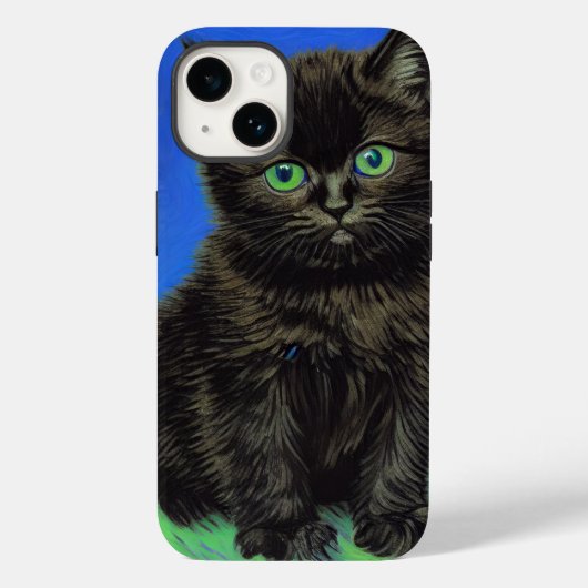 ファンゴッホスタイルブラックキッテン Case-Mate iPhoneケース (裏面)