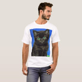 ファンゴッホスタイルブラックキッテン Tシャツ (正面フル)