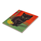 ファンゴッホスタイルブラックキャット タイル (側面)