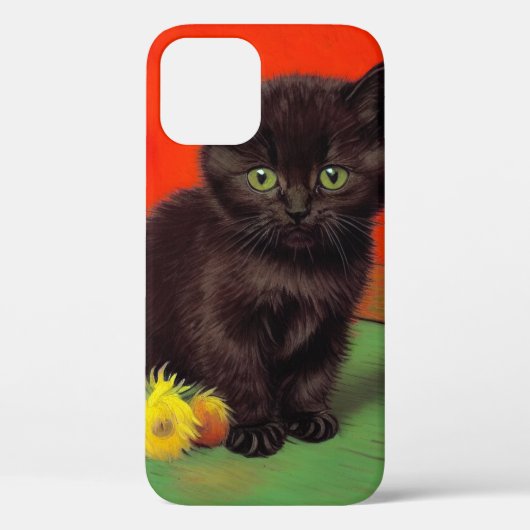 ファンゴッホスタイルブラックキャット Case-Mate iPhoneケース (裏面)