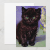 ファンゴッホスタイル猫と白い花 セーブザデート (正面/裏面)