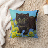 ファンゴッホスタイル猫ひまわり クッション (ブランケット)