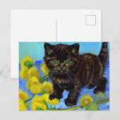 ファンゴッホスタイル猫ひまわり シーズンポストカード (正面/裏面)