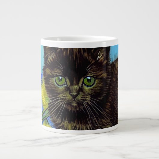 ファンゴッホスタイル猫ひまわり ジャンボコーヒーマグカップ (正面)