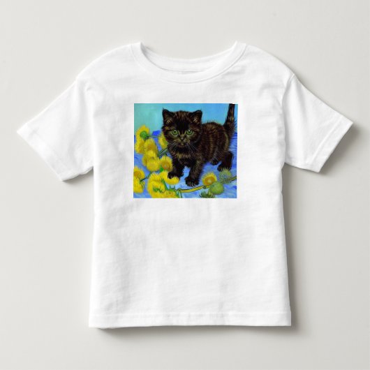 ファンゴッホスタイル猫ひまわり トドラーTシャツ (正面)