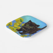 ファンゴッホスタイル猫ひまわり ペーパープレート (傾斜あり)