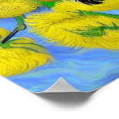 ファンゴッホスタイル猫ひまわり ポスター (角)