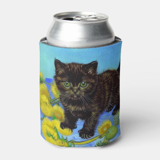 ファンゴッホスタイル猫ひまわり 缶クーラー (缶正面)