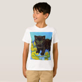 ファンゴッホスタイル猫ひまわり Tシャツ (正面フル)