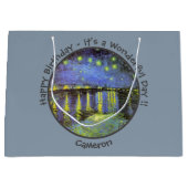 ファンゴッホスタリーナイトオーバーザローネパーティーアイテム ラージペーパーバッグ (正面)