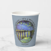 ファンゴッホスタリーナイトオーバーザローネパーティーアイテム 紙コップ (正面)