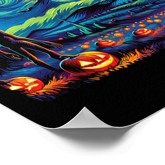 ファンゴッホスターリーナイトエイリアンマンハロウィーン秋パム ポスター (角)