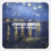 ファンゴッホスター絵を描リーナイトの名前の追加 スクエアシール (正面)