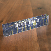 ファンゴッホスター絵を描リーナイトの名前の追加 デスクネームプレート (側面)