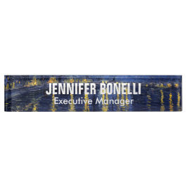 ファンゴッホスター絵を描リーナイトの名前の追加 デスクネームプレート