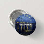 ファンゴッホスター絵を描リーナイトの名前の追加 缶バッジ (正面&裏面)