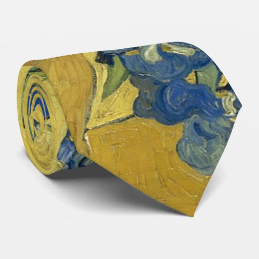 ファンゴッホスチルライフ花瓶アイリス(F678)ファインアート ネクタイ (ロール)