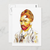 ファンゴッホセルフポートレート – ヘアドゥ ポストカード (正面/裏面)