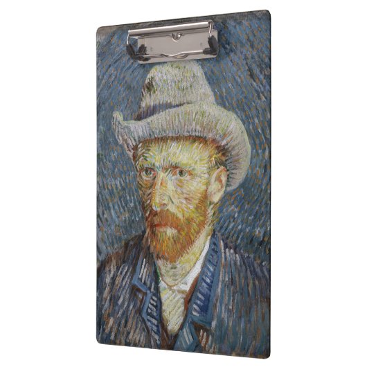 ファンゴッホセルフポートレ感じイグ絵画ハットの芸術 クリップボード (左)