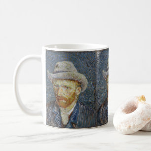 ファンゴッホセルフポートレ感じイグ絵画ハットの芸術 コーヒーマグカップ