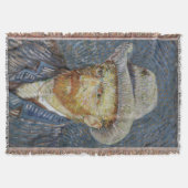 ファンゴッホセルフポートレ感じイグ絵画ハットの芸術 スローブランケット (正面)