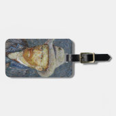 ファンゴッホセルフポートレ感じイグ絵画ハットの芸術 ラゲッジタグ (正面横)