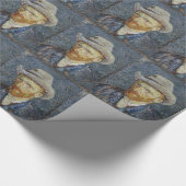 ファンゴッホセルフポートレ感じイグ絵画ハットの芸術 ラッピングペーパー (角)