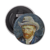 ファンゴッホセルフポートレ感じイグ絵画ハットの芸術 栓抜き (正面)